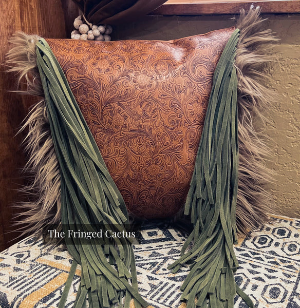 Fuzzy Fringe Pillow Cover