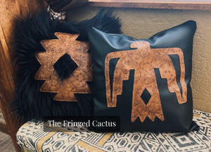 Black Thunderbird Pillow Cover{READY TO SHIP}