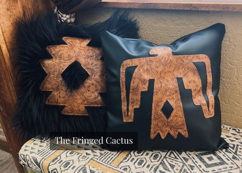 Black Thunderbird Pillow Cover{READY TO SHIP}